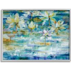 Wall Decorations Stupell Industries Lotus Water Lilies Modern Gray 24x30"