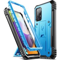Mobile Phone Accessories Poetic Revolution Case for Samsung Galaxy A52 4G & 5G Heavy Duty Full Body Cover with Kickstand Blue