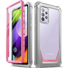 Mobile Phone Accessories Poetic Guardian Case for Samsung Galaxy A52 4G & 5G Clear Case with Built-in Screen Protector Pink/Clear