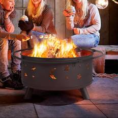 Amazon Basics Fire Pits & Fire Baskets Amazon Basics Wood-Burning Fire Pit with Mesh Spark Screen