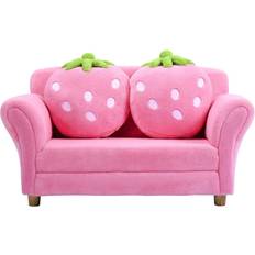 Sofas Honey Joy Toddler Couch with Two Strawberry Pillows