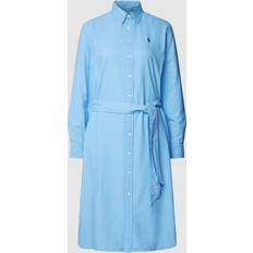 Polo Ralph Lauren Bekleidung Polo Ralph Lauren Hemdkleid aus Baumwolloxford mit Gürtel Blue Blau