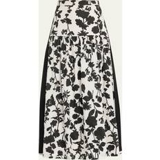Max Mara Skirts Max Mara Udente Floral-Print Side-Stripe Tiered Skirt