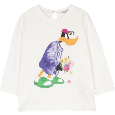 Blouses & Tunics Monnalisa Kid's Daffy Ducky-Print Cotton Tunic - White
