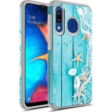 Mobile Phone Accessories Samsung Galaxy A21 Case, Rosebono Slim Hybrid Dual Layer Shockproof Hard Cover Graphic Fashion Cute Colorful Silicone Skin Cover Armor Case for Samsung Galaxy A21 Starfish
