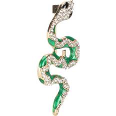 Damen Broschen Snake Brooch - Gold/Green/Black/Transparent