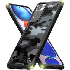 Rearth Ringke Fusion-X Plus Case Compatible with Xiaomi Redmi Note 11 Pro Plus Transparent Hard Back Shockproof Upgraded Side Grip Cover Camo Black