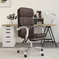 Lær Kontorstoler vidaXL Reclining Brown Office Chair