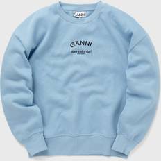 Ganni Klær Ganni Blue Isoli Oversized Sweatshirt in Placid Blue Cotton/Organic Cotton Women's Placid Blue
