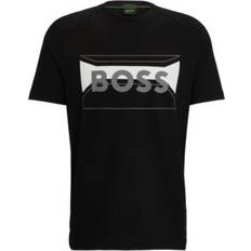 Hugo Boss Men T-shirts Hugo Boss Men's Artwork Regular-Fit T-shirt Black Black