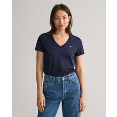Damen T-Shirts & Tanktops Gant Women Shield V-Neck T-Shirt Blue