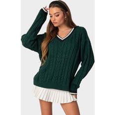 Knitted Sweaters - Women EDIKTED Amoret Cable Knit Sweater Green
