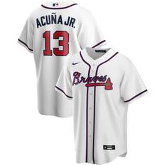 Atlanta Braves Game Jerseys Nike Mens Ronald Acuna Jr Braves Replica Player Jersey Mens White/White