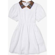 Girls Dresses Burberry Kids White Check Collar Dress 8Y