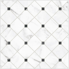 Black Tiles "Merola Tile Tuscany 17.5"" 17.5"" Marble Look Wall & Floor Tile Porcelain H 17.38 W 0.39 D in