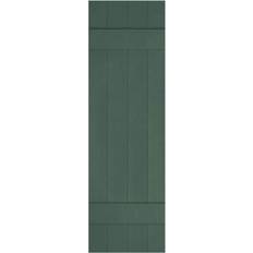 Windows Ekena Millwork 14 W H Lifetime Vinyl Standard Four Board-n-Batten w/Installation & Matching Screws Per Pair Forest Timber Window Shutter Height 34"