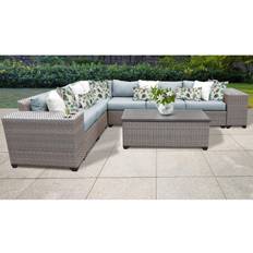 Patio Furniture TK Classics Florence 9-Piece Wicker Sectional