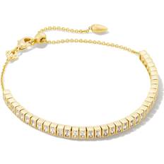 Kendra Scott Bracelets Kendra Scott 14k Gold-Plated Baguette Crystal Tennis-Style Slider Bracelet White Cz White Cz