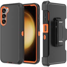 Samsung Galaxy S23+ Mobile Phone Cases NIFFPD Compatible with Samsung Galaxy A42 5G Case Screen Protectors Cover Military Grade Shockproof Heavy Duty Protective Phone Case Black Orange