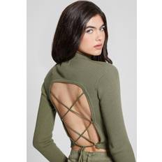 Guess Clothing Guess Eco Marie Open-back Sweater Top Green