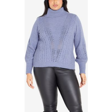Avenue Knitted Sweaters Avenue Plus Maeve Turtleneck Sweater Country Blue Country Blue