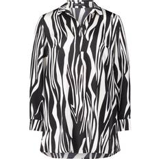 Blusen Betty Barclay Long Sleeve Shirt With Zebra Pattern Black