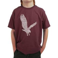 LA Pop Art Boy's Eagle Word Art T-shirt - Maroon