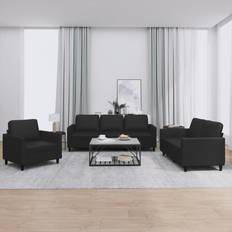 vidaXL Accent Sectional Couch Black Sofa 199.9cm 3Stk. 3-Sitzer