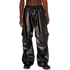 Diesel Clothing Diesel Black P-Marty-LTH Faux-Leather Trousers IT