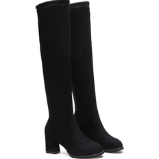 Polyurethane High Boots Fashion Elastic Knit Platform - Black