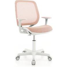Kid's Room Costway Swivel Mesh Children Computer Chair with Adjustable Height-Pink