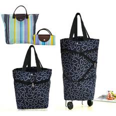 Bags Collapsible Trolley Bags Folding Shopping Bag with Wheels Foldable Shopping Cart Reusable Shopping Bags Grocery Bags Shopping Trolley Bag on Wheels B0741YPTV7