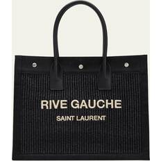 Saint Laurent Small YSL Rive Gauche Raffia Tote Bag