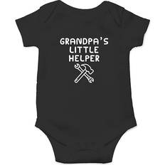 Grandpa's Little Helper Cute One-Piece Infant Baby Bodysuit - Black