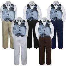 Baby Boy's Vest Bow Tie Suit Pants Set 4-piece - Dark Grey