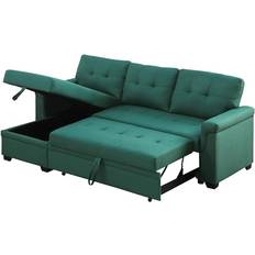 Green - Sofa Beds Furniture Lilola Home Sleeper Sectional Green Sofa 46" 3 Seater