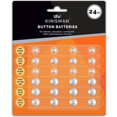 Kingman Button Cell Assorted Size Battery Set 24-pack