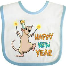 Inktastic Happy New Year Rat with Sparklers in Party Hat Baby Bib