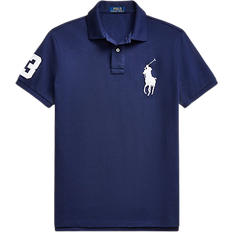 Men Polo Shirts Polo Ralph Lauren Custom Slim Fit Big Pony Mesh Polo Shirt - Newport Navy