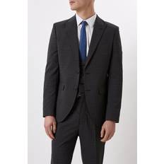 Anzüge reduziert Burton Slim Fit Charcoal Semi Plain Suit Jacket 38R