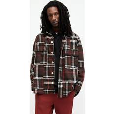 AllSaints Redwood Checked Relaxed Fit Shirt, HENNA BROWN, HENNA BROWN