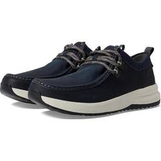 Shoes Clarks Wellman Moc Navy Leather Men's Lace-up Boots Blue