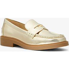 44 ½ Loafers Michael Kors MK Eden Metallic Leather Loafer Pale Gold IT