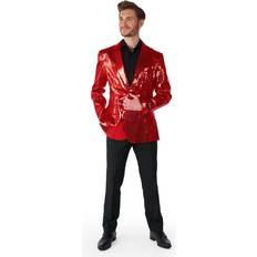 Herre - Røde Dressjakker OppoSuits SUITMEISTER Men's Party Blazer Sequins Disco Glitter Slim Fit Red