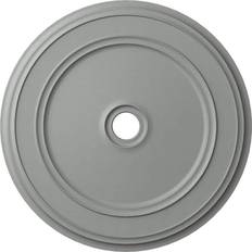 Moulding & Millwork Ekena Millwork 41-1/8"" 4"" ID Classic Urethane Medallion Fits Canopies up to 5-1/2"", Primed White"