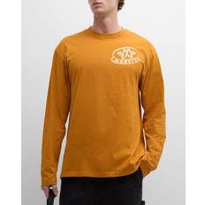 Moncler Herren T-Shirts Moncler Orange Printed Long Sleeve T-Shirt SUDAN BROWN 184
