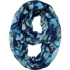 Bravo Lucky Leaf Women Lightweight Cozy Infinity Loop Scarf with Various Artist Print Navy Green