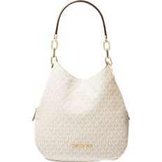 Beige Taschen Michael Kors Lillie Large Logo Shoulder Bag - Vanilla/Acorn