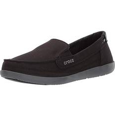 Crocs Low Shoes Crocs Women's Walu Canvas Loafer, Black/Slate Grey