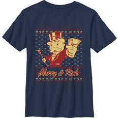 Tops Hasbro Boy's Monopoly Merry and Rich Child T-Shirt Navy Blue